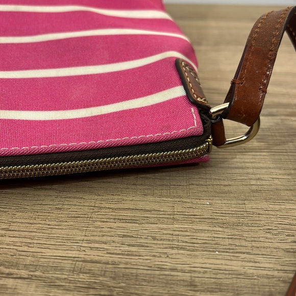 Dooney and Bourke, pink white striped canvas bag Crossbody - Picture 16 of 16